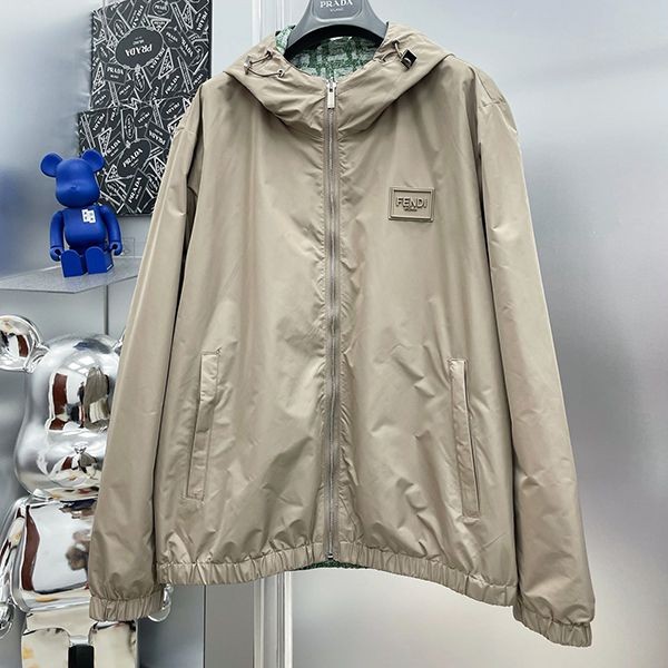 24SS【フェンディ】ウィンドブレーカー 偽物 ナイロン FFロゴ リバーシブル FAA928